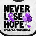 thumbnail image 4 of Inktastic Never Lose Hope Epilepsy Awareness with Balloons and Purple Ribbon Boys or Girls Baby Bib, 4 of 4