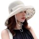 thumbnail image 1 of Women Wide Brim Sun Hats Metal Wired Edge Summer UV Protection Beach Fishing Hat for Hiking Garden Travel Chin Strap, 1 of 5