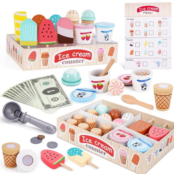 Juguetes para helados Melofaver de madera para niños de 3 a 5 años con acceso.