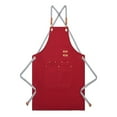 thumbnail image 2 of WUXIAB Polyester Work Apron,Adjustable Strap Kitchen Apron,2-Pocket Restaurant Gardening Leather Ring Cable Management Apron,Multi-Occasion Cooking Painting Bbq Apron,Lightweight Durable Work Bib, 2 of 5