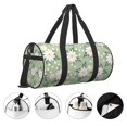 thumbnail image 5 of YFYANG Large Capacity Canvas Gym Bag for Men and Women, Green Floral Pattern Round Portable Travel Bags for Sports Fitness, 5 of 8