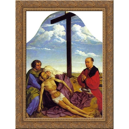 Piet? 19x24 Gold Ornate Wood Framed Canvas Art by Weyden, Rogier van der