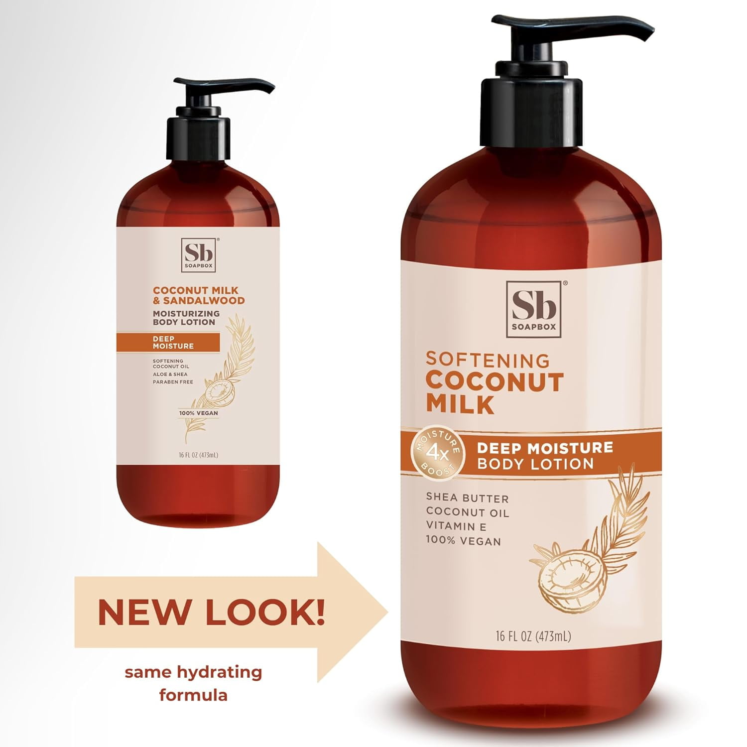 Soapbox Moisturizing Body Lotion, Coconut Milk & Sandalwood with Aloe and Shea Butter, 3 Pack 16oz