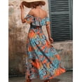 thumbnail image 4 of Fashionable new one-shoulder ruffled printed dress, 4 of 6
