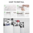 thumbnail image 5 of No Hook Shower Curtain with Snap-in Liner, 4th of July Gnomes Waterproof Fabric Bathroom Curtains, Star Independence Day Black Plaid Bath Curtains & Mesh Top Window 60"x72", 5 of 6