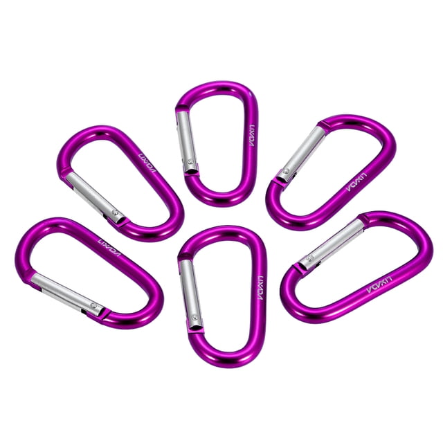 Llavero Lixada Paquete de 6 Carabiner de Aluminio Clip D-ring Locking Carabiner Keychain Hook Lixada Llavero