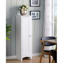 American Furniture Classics One Door Storage Kitchen Pantry Cabinet, White