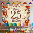 thumbnail image 5 of Glittery 25th Birthday Banner with Balloons Stars Background Party Decoration Photography Props for Birthday Party Celebration Event Decor Backdrop, 5 of 7