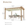 thumbnail image 2 of Luku Outdoor Pergola with Retractable Sun Shade Canopy, 10x13 Ft Modern Aluminum Faux Wood Grain Pergolas for Patio, Backyard, Deck, Garden, UV-Resistant Metal Shelter for Outdoor Living Space, 2 of 8