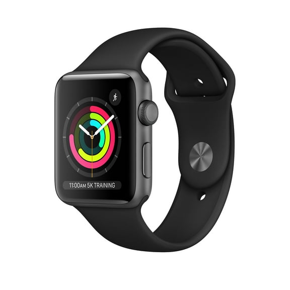 Pre-Owned Apple Watch 38MM Series 3 GPS Only Space Gray Black Sport Band