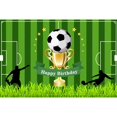 thumbnail image 3 of Fondo de cumpleaños de fútbol personalizado, decoración de estadio de campo de fútbol, Fondo de foto de pastizales para niño, pancarta de pastel, accesorios de fotografía, 3 of 5