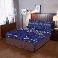 thumbnail image 4 of ABPHQTO Juego de ropa de cama de 3 piezas Funda de edredón con patrón vintage azul con 2 fundas de almohada para la decoración de la habitación del hogar, 4 of 4
