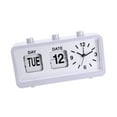 thumbnail image 3 of Reloj de escritorio plegable, adorno de regalo de cumpleaños, fecha y semana, para mesita de noche, cafetería, dormitorio Blanco, 3 of 9