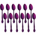 thumbnail image 1 of Tea Spoons 12-Piece Stainless Steel Set with Flower Edge Use for Home, Kitchen, Restaurant- 6.4 Inches-Purple, 1 of 6
