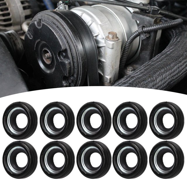 AC Compressor Shaft Seal Kit,10Pcs Car AC Air Conditioner Compressor Shaft Oil Seal Kit Rubber For V5 AC Compressors