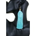 thumbnail image 6 of Women Fashion Jewelry Earrings Set Bright Turquoise Teal Blue Long Fringe Tassel, 6 of 6