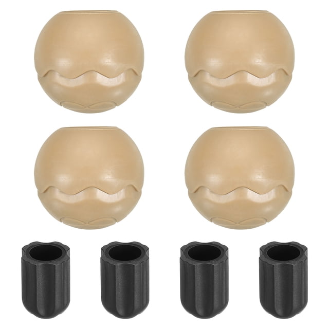 Unique Bargains 0.59'(15mm) Chair Feet Replacement Plastic Camping Chair Leg Tips Cap Protector Beige 4 Pack