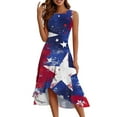 thumbnail image 3 of 4Th Of July Outfits For Women Western, Dress Casual Cotton Sleeveless Round Neck American Flag Ruffle Flowy Long Tank Quince Dresses Sleeve Winter Dresses 2025 Dresses Maxi (L, Dark Blue) ZMTing, 3 of 4