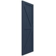 thumbnail image 2 of Ekena Millwork 18"W x 39"H True Fit PVC Two Equal Panel Farmhouse Fixed Mount Shutters w/ Z-Bar, Starless Night Blue (Per Pair - Hardware Not Included), 2 of 9