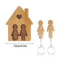 thumbnail image 2 of ¡Gran oferta! llavero de madera, colgante de pared para el hogar de pareja, juego de llaveros para el hogar con 2/4 llaveros-llavero-montado en la pared-Decoración, 2 of 2