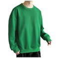 thumbnail image 2 of JIANJIA Mens T-Shirts Solid Color Round Neck Long Sleeve Loose Autumn Winter Tops Streetwear, 2 of 4