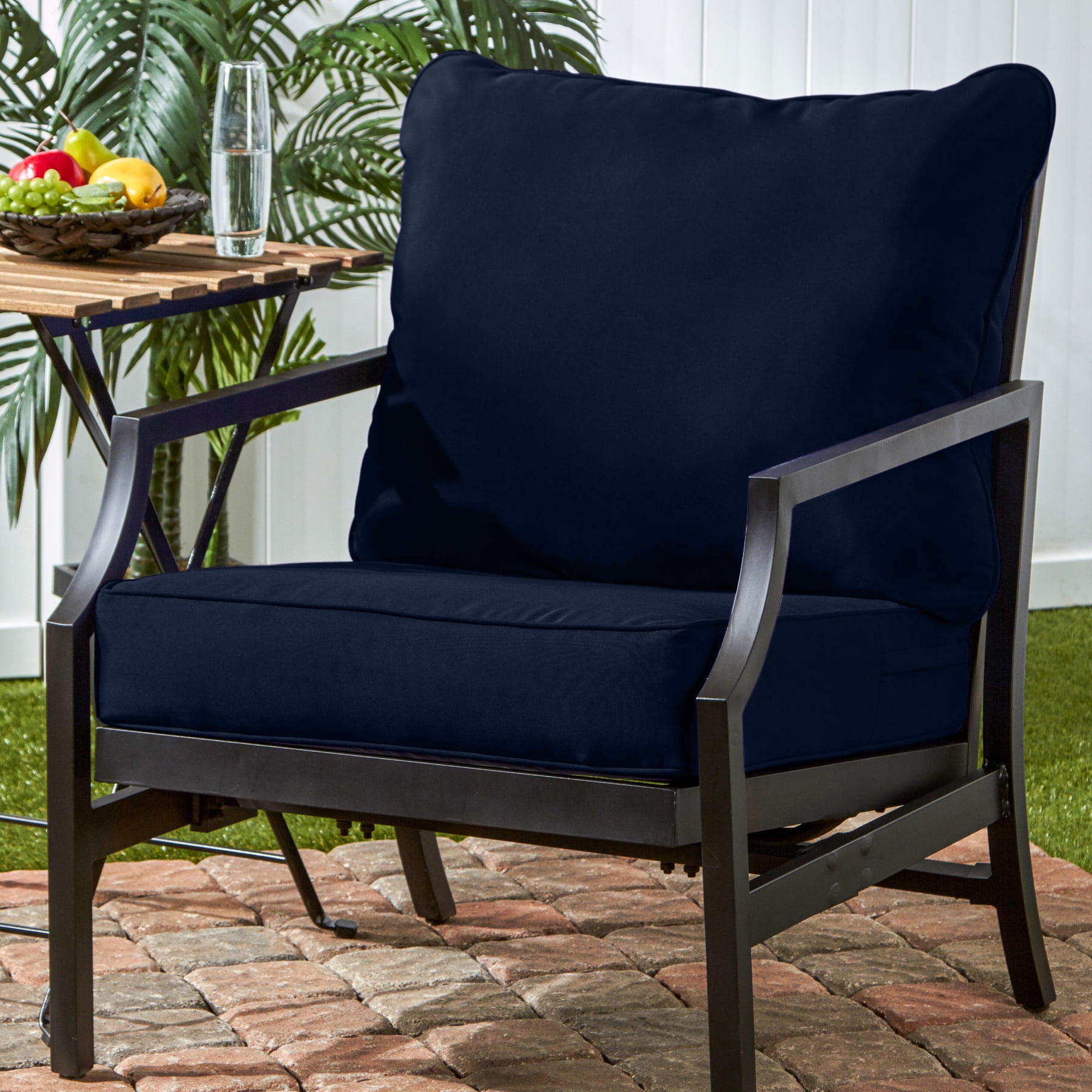 Navy Blue Outdoor 2 Pc Deep Seat Cushion Set