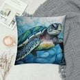 thumbnail image 2 of COMIO  Cushion Pillows Cover Blue Sea Turtle Watercolor Painting Square,Pillow Cover Decor for Couch Sofa Bedroom Car Living Room, 2 of 5