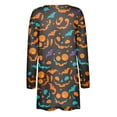 thumbnail image 6 of WTOBBY Women's Mid-Length Halloween Print Cardigan Jacket Casual Comfortable Open Front Long Sleeve Cover Up With Pockets Fall Fashion Outerwear,Army Green L, 6 of 8