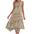 thumbnail image 2 of LOVZFMLL Robes Femmes Dames Été Mode Imprimé Sans Manches Col Rond Décontracté Robe Débardeur, 2 of 7