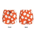 thumbnail image 3 of Yiaed Bright Autumn Leaves Charm Print Women's Running Shorts with Liner 3 Zipper Pockets Elastic Workout Athletic Gym Yoga Shorts-X-Large, 3 of 7