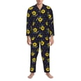 thumbnail image 3 of Lsque Sunflowers Pattern Long Sleeve Pajama Set for Men - Soft 2-Piece Sleepwear and Loungewear Set with Pockets, Comfy Nightwear-Medium, 3 of 7