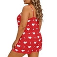 thumbnail image 5 of FchengtaiS Women's Plus Size Pajama Set Heart Print Loungewear Cami Top and Shorts Sleepwear Lounge Summer Pjs, 5 of 7