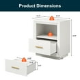 thumbnail image 2 of CozyHome Nightstand Set with Charging Station: Bedside Tables with Spacious Drawer, 2 USB Type-C Ports, Bedroom & Dorm Storage Organizer, Set of 2, White, 2 of 9