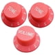 thumbnail image 1 of Tapas de perillas de volumen de 3 piezas 2T1V Plástico para guitarra eléctrica ST SQ - Rosa Rosado Yuyangstore Perilla de volumen de guitarra, 1 of 7