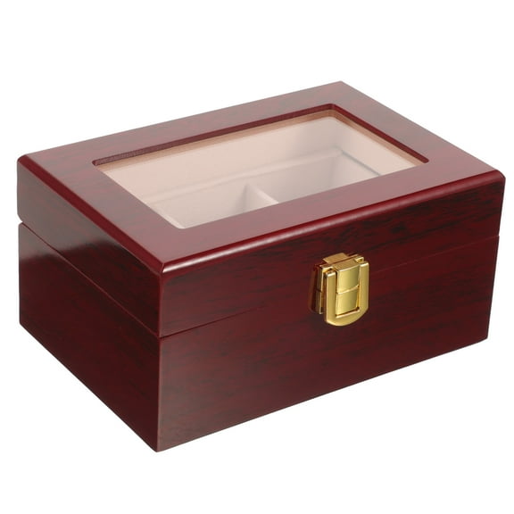 BRIGHTFUFU 1Pack Watch Jewelry Box for Men Rectangular in Dark Red Color