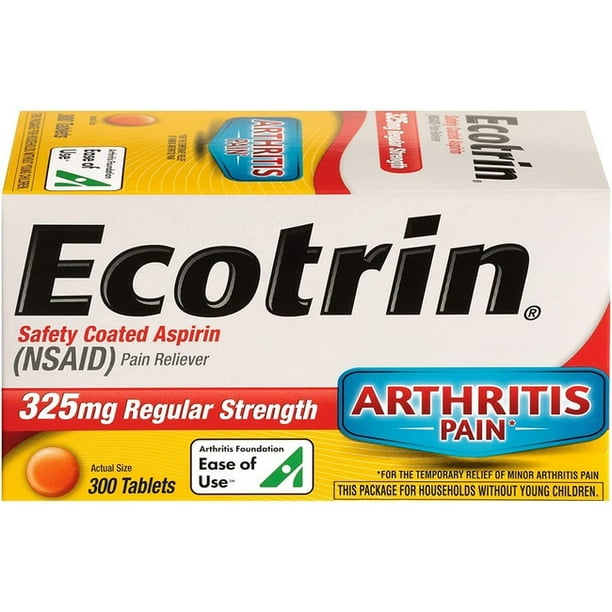 Ecotrin Regular Strength Safety Coated Aspirin 325 mg 300 Tablets