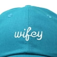 thumbnail image 2 of Dalix Wifey Embroidered Cotton Husband Baseball Cap Adjustable Dad Hat Womens in Teal, 2 of 5