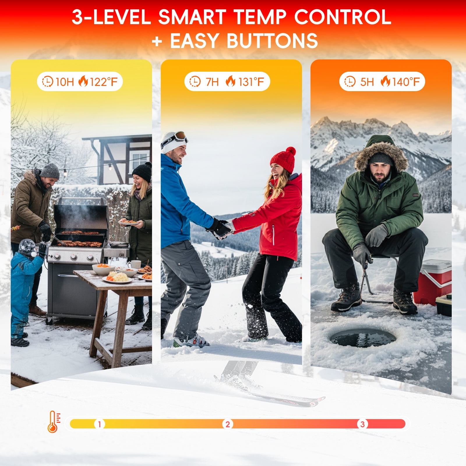 Lobmouse Heated Socks for Men Women, 8000mAh Rechargeable Electric Socks, Battery Operated Socks Foot Warmer Socks for Men Women,Outdoor Hunting Skiing Cycling Camping Hiking,Non-APP Control