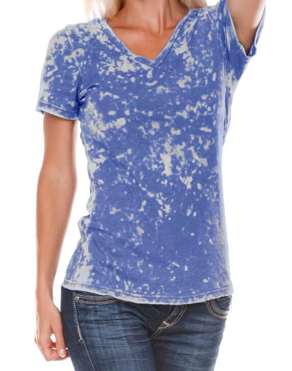 Kavio Junior Retro Wash BurnOut Jersey V Neck Short Sleeve