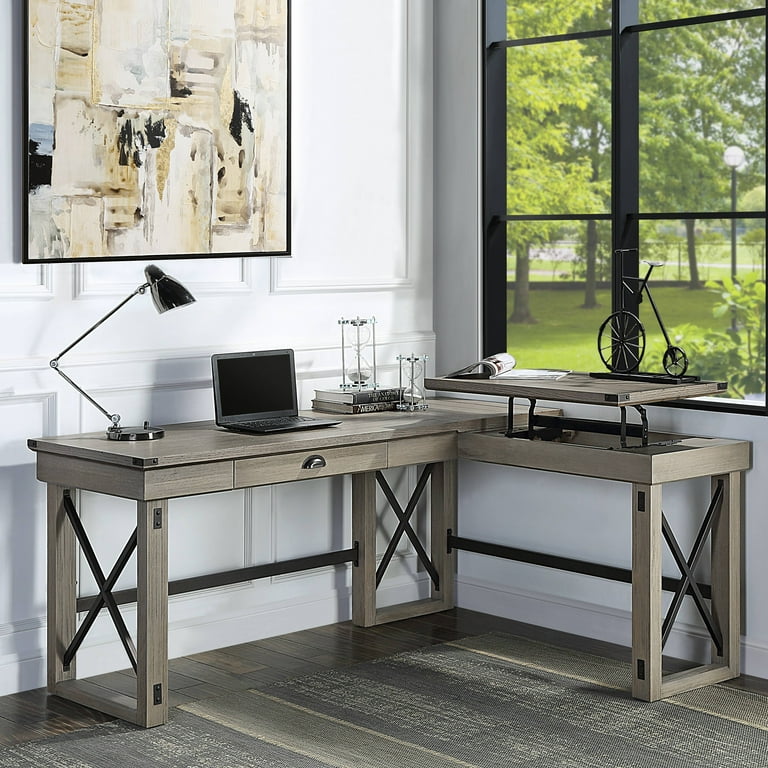 ACME Talmar Writing Desk with Lift Top in Rustic Oak