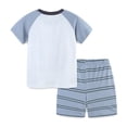 thumbnail image 5 of Xudanell Toddler Boy Summer Clothes Pattern Printed Tshirts and Gingham Shorts Outfits for Boys Light Gray 2-3 Years, 5 of 7