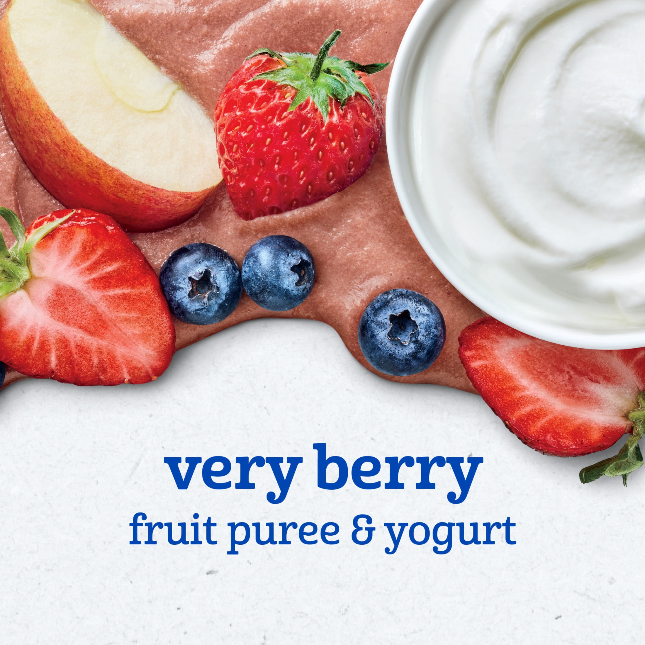 (4 pack) Gerber Snacks for Toddler Fruit & Yogurt, Very Berry, 3.5 oz Pouch