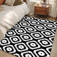thumbnail image 4 of Area Rug for Living Room, Black White Geometric Non-Slip Indoor Large Carpet for Bedroom/Dining Room, Modern Abstract Art Washable Low-Profile Rectangle Floor Mat Runner Rugs - 2.7 x 5 Ft, 4 of 8