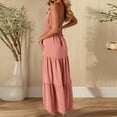 thumbnail image 6 of Gamivast Halter Dresses for Women Elastic Waist Tiered Deep V-Neck Sleeveless Summer Dresses Boho Beach Dress Backless Ruffle Hem Vacation Resort Party, 6 of 6