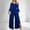 Blue, variant on Jumpsuits for Women,Rompers for Women,Slit Sequin Solid V Neck Elegant Wide Leg Loose Sleeve Bell Sleeve Jumpsuit,Overalls for Women,One Piece Jumpsuits,Outfits for Women,Fall Outfits,Black XL