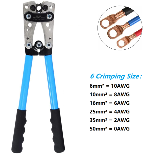 Wire Stripper Crimper, Cable Lug Crimping Tool for Electrician, Battery