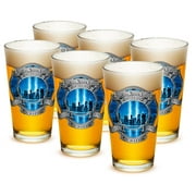 Fire 16 oz. Pint Glass 911 Firefighter Blue Skies (Case of 24) by Erazorbits