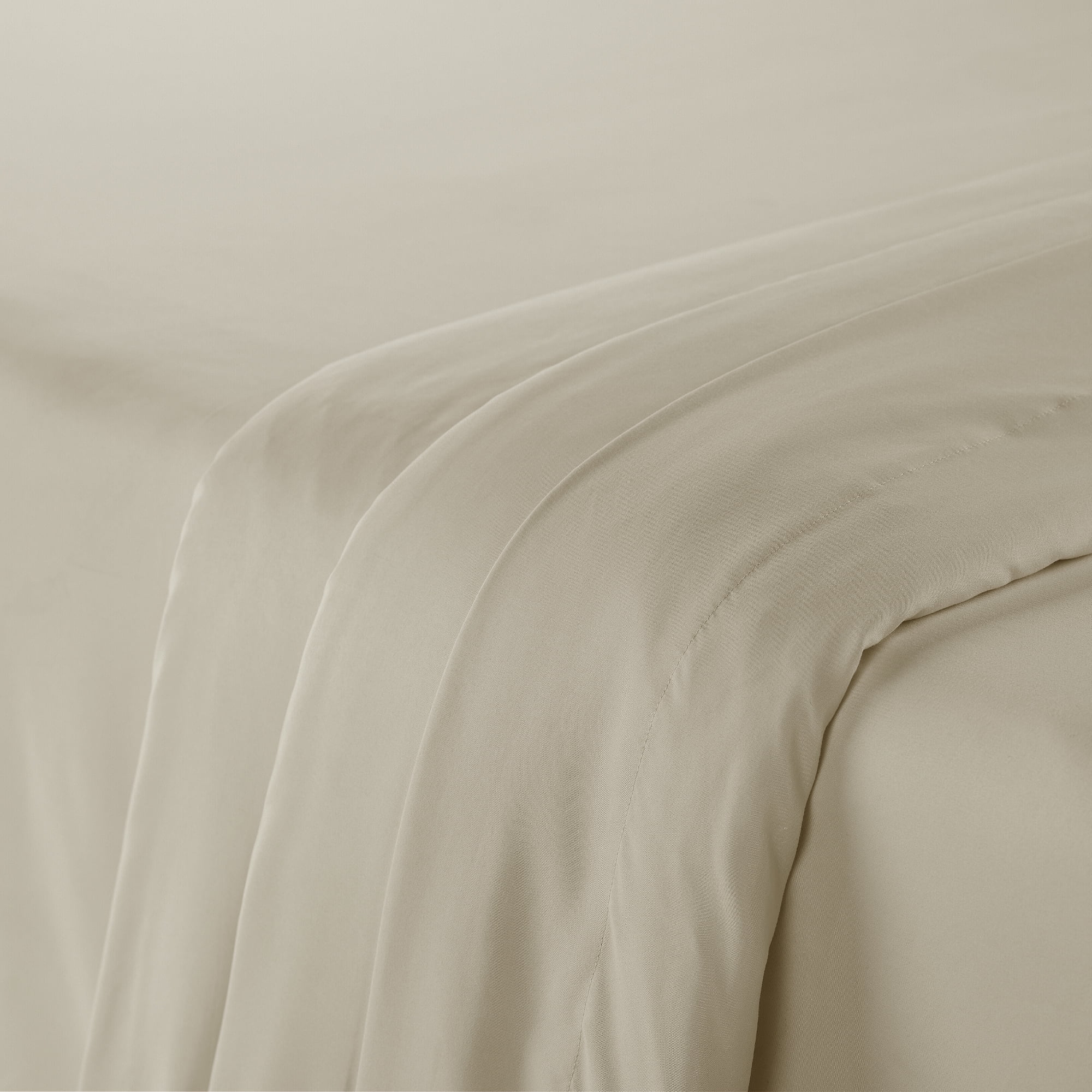 Serta Simply Clean 3-Piece Antimicrobial Solid Bed Sheet Set, Twin-XL, Beige