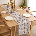 thumbnail image 3 of Table Runner 70 Inches Long for Kitchen Dining, Independence Day Dresser Scarf Farmhouse, Dining Table Decorations for Wedding/Parties, 4th of July Red Blue Strip Love Burlap 13 x 70 In, 3 of 8
