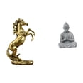 thumbnail image 1 of Estatua del caballo,Estatua de caballo de pie hecha a mano de resina de cafetería,Estatua de mono,Estatua de Buda Mono para Interiores y Exteriores Budista,Figuras en miniatura meditando para, 1 of 8